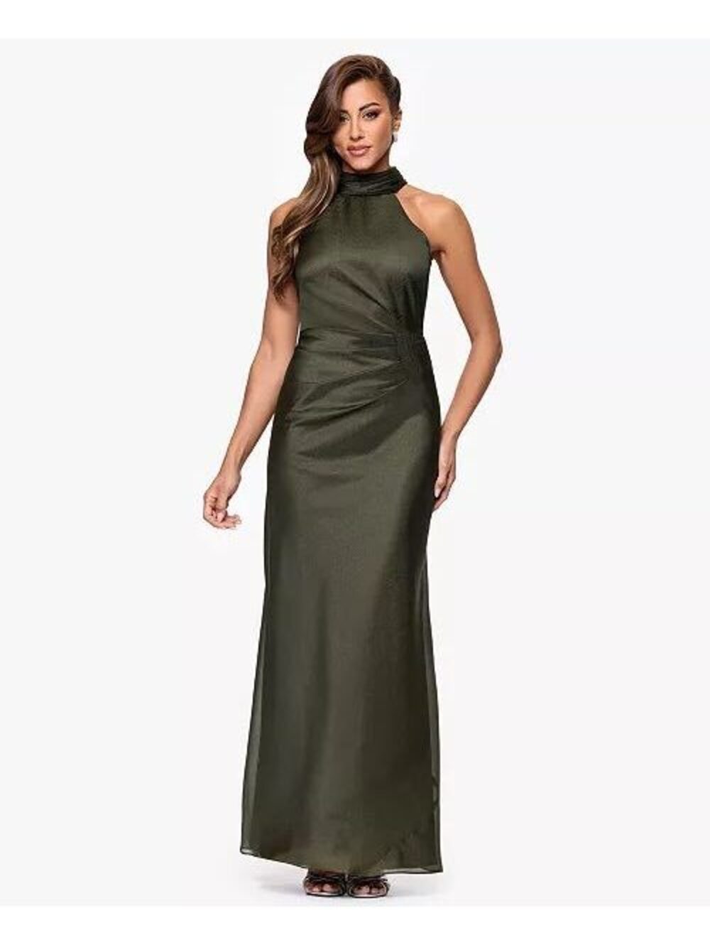 nwot Xscape Women's Organza High-Neck Long Sheath Dress